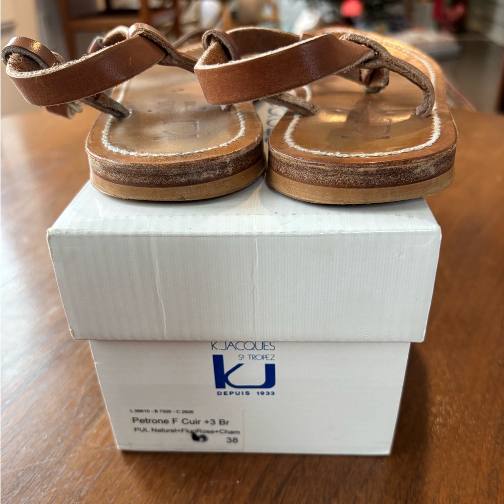 K Jacques Petrone t-strap sandals with interchangeable ankle straps size 38 - Picture 7 of 8